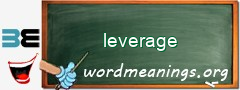 WordMeaning blackboard for leverage